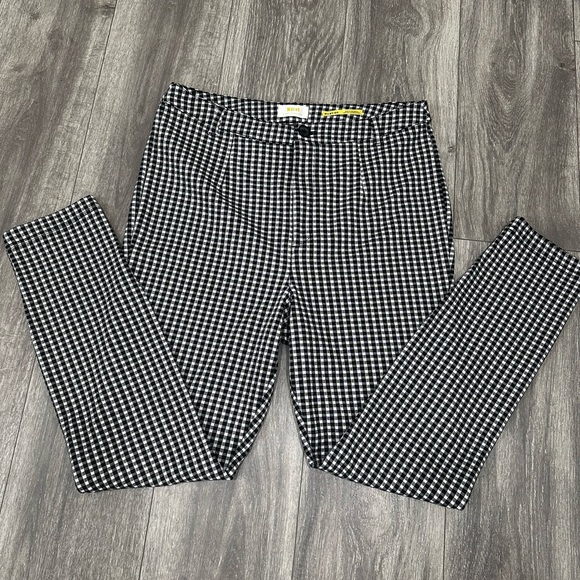 Maeve by Anthropologie Black & White Plaid Skinny Pants Leggings Size 12 - Picture 4 of 15